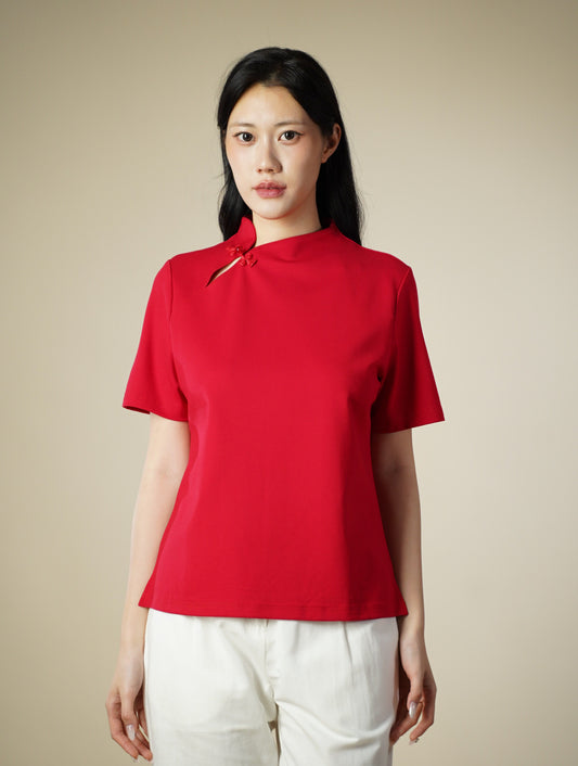 Embroidered Short Sleeve Top