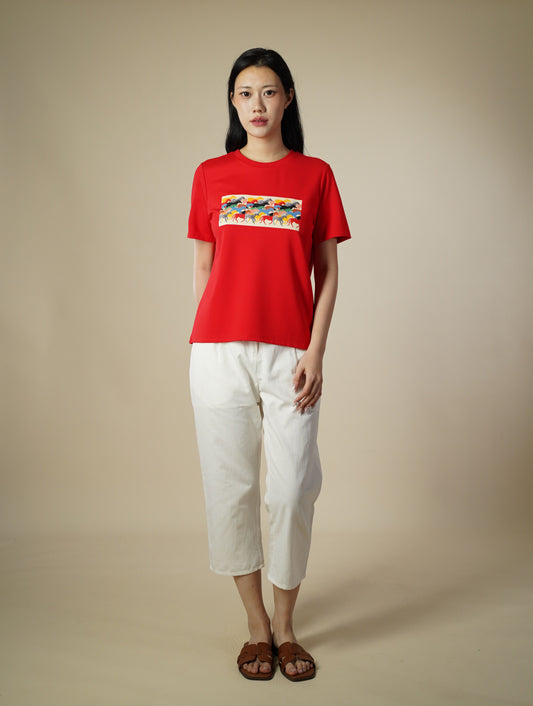 Printed Short Sleeve Top