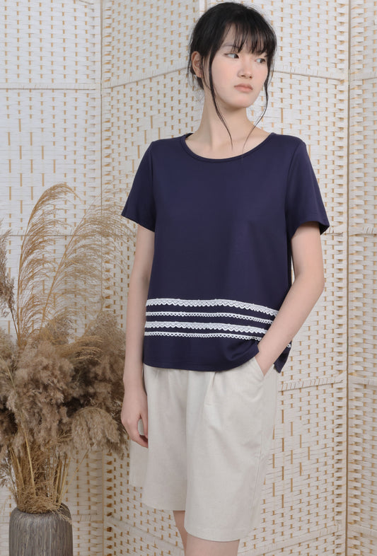 Round Neck Blouse With Trimmings