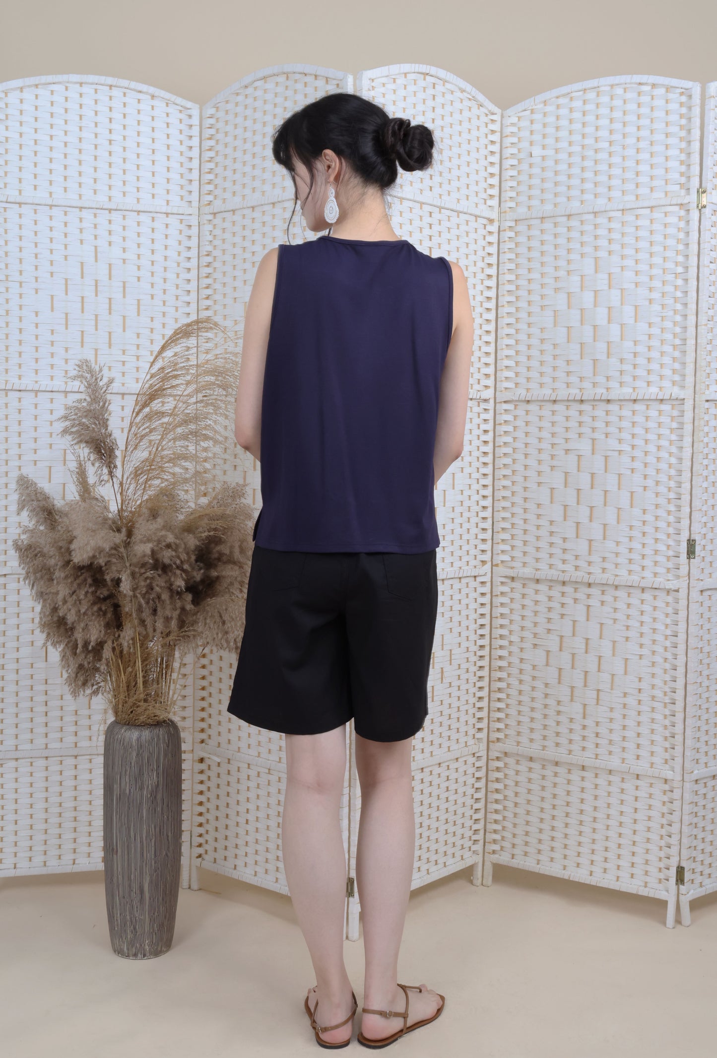 Sleeveless Top With Trims
