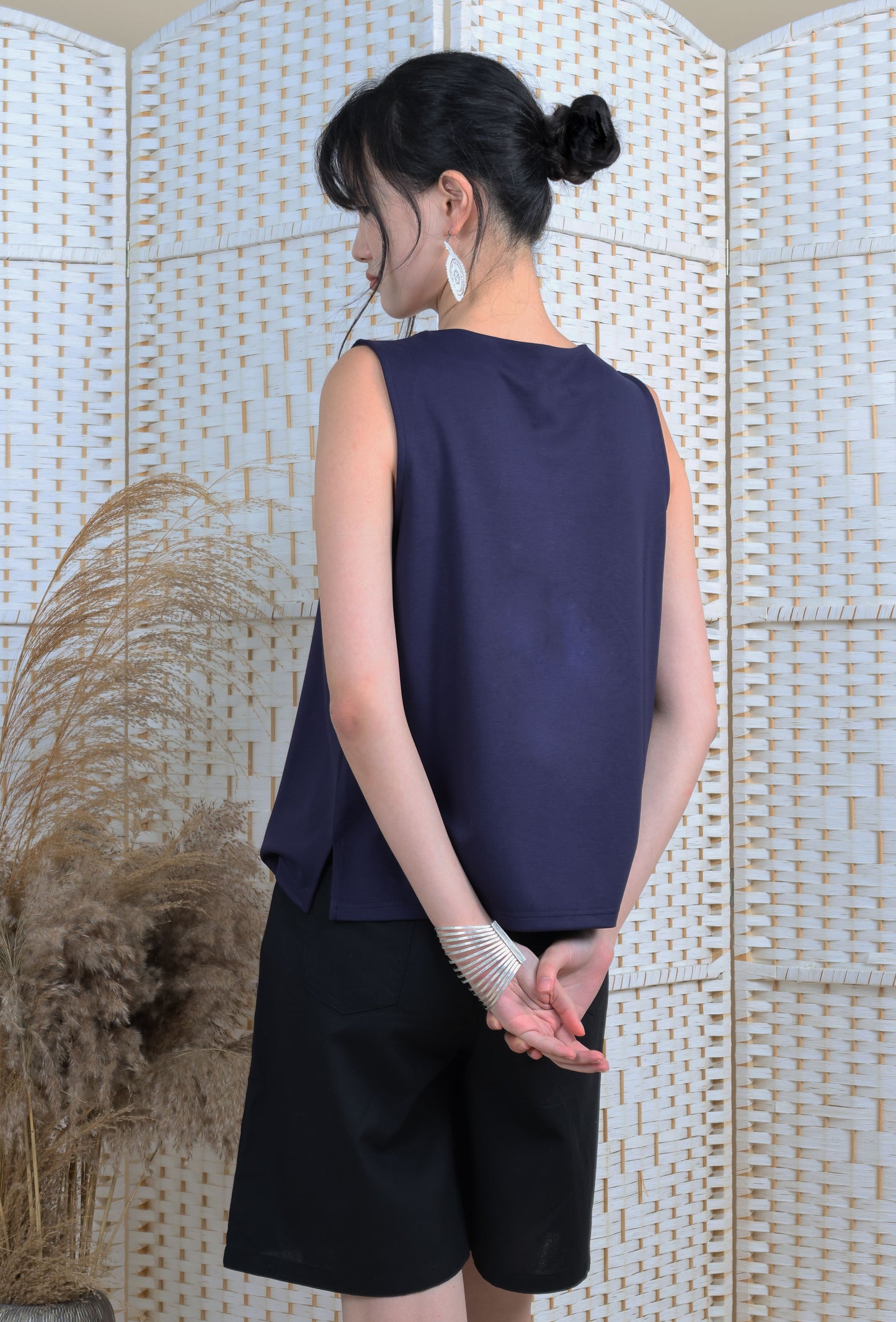 V Neck Blouse With Iron On Crystal