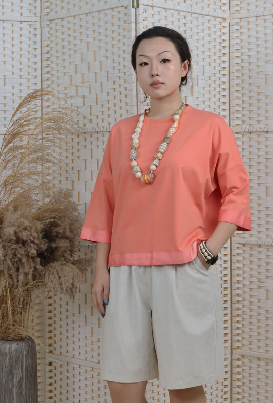 Droppers Shoulder Blouse With Ribbon Trims