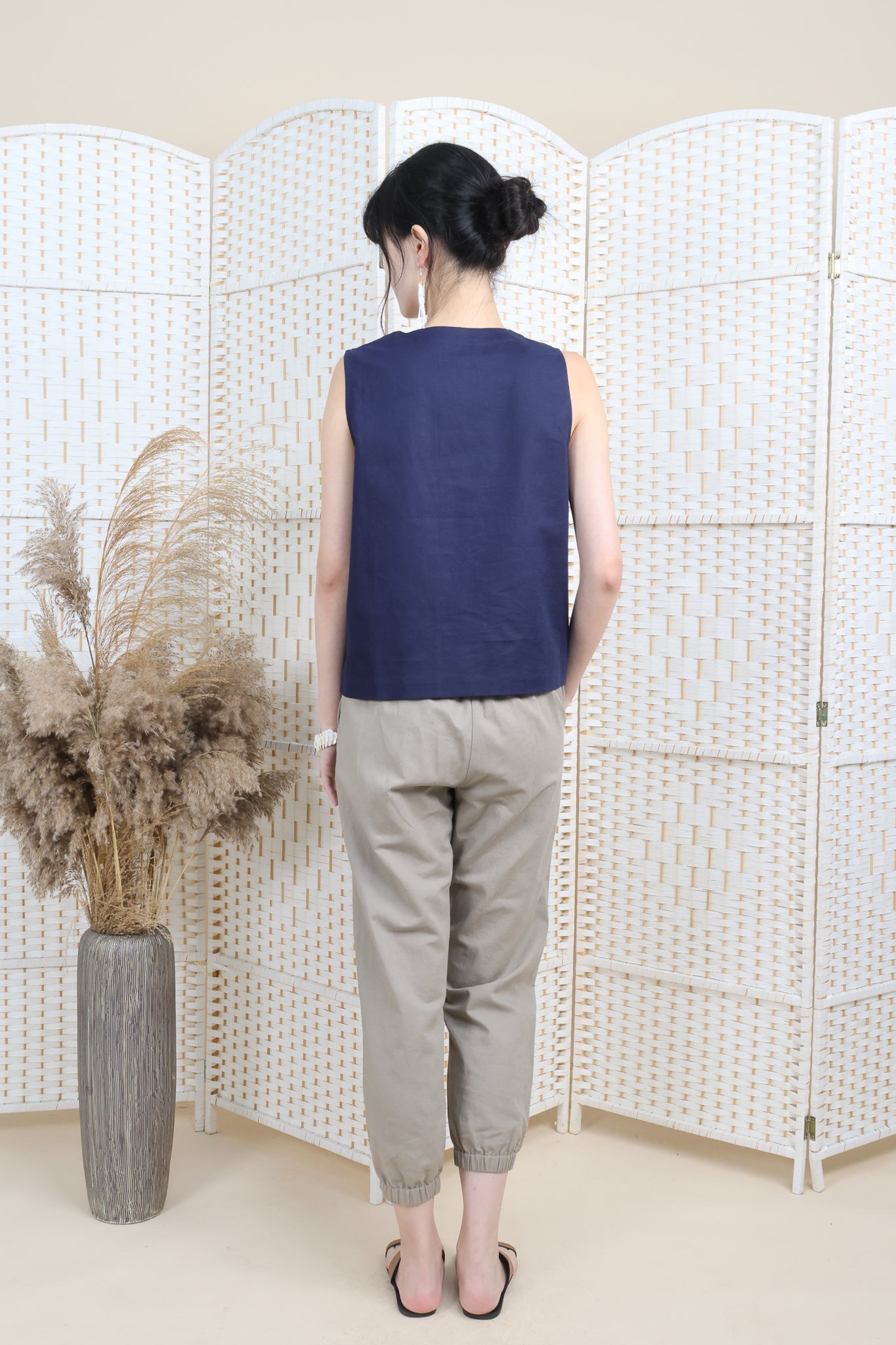 Linen Essential Buttoned Top