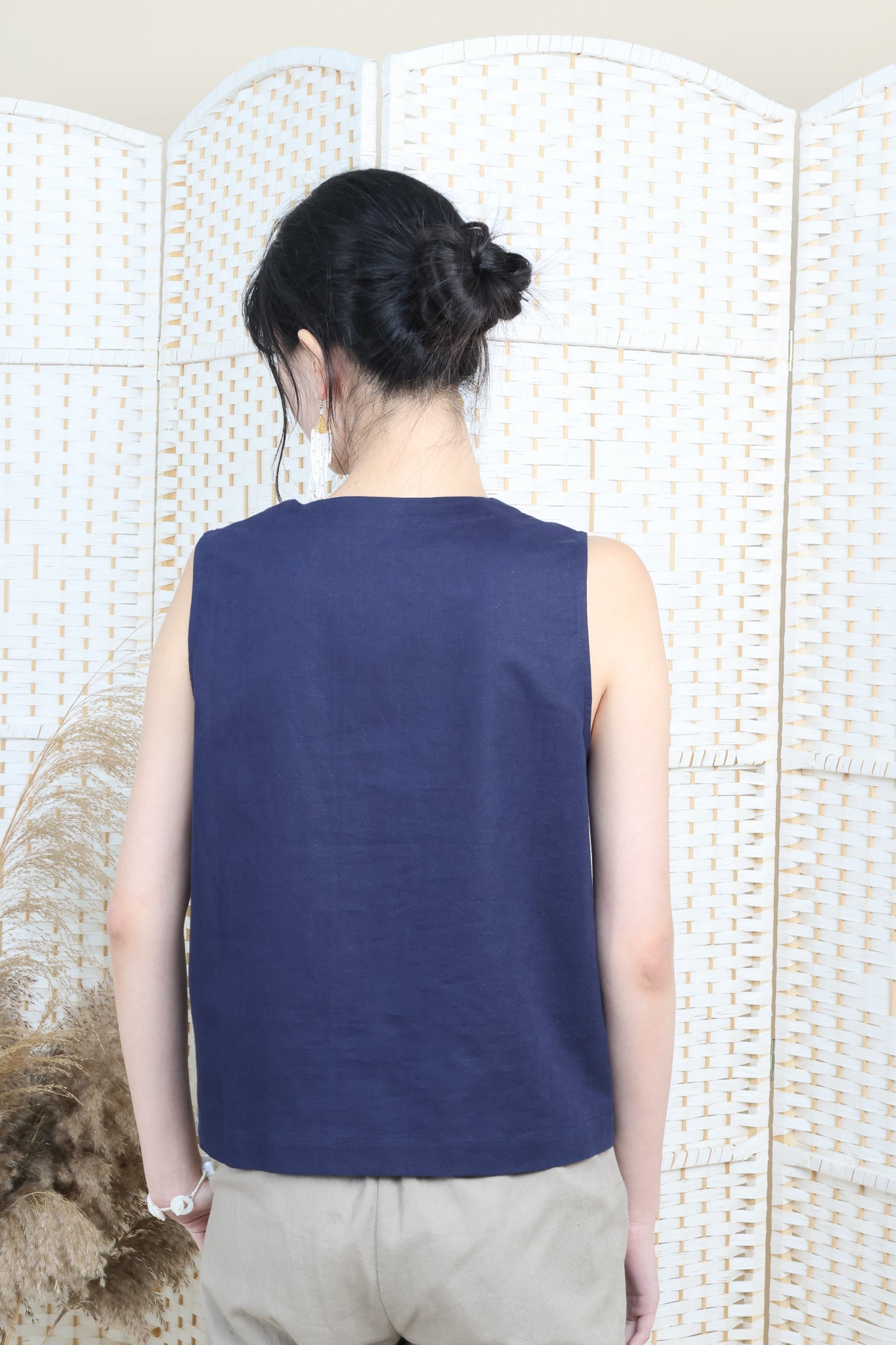 Linen Essential Buttoned Top