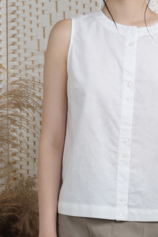 Linen Essential Buttoned Top