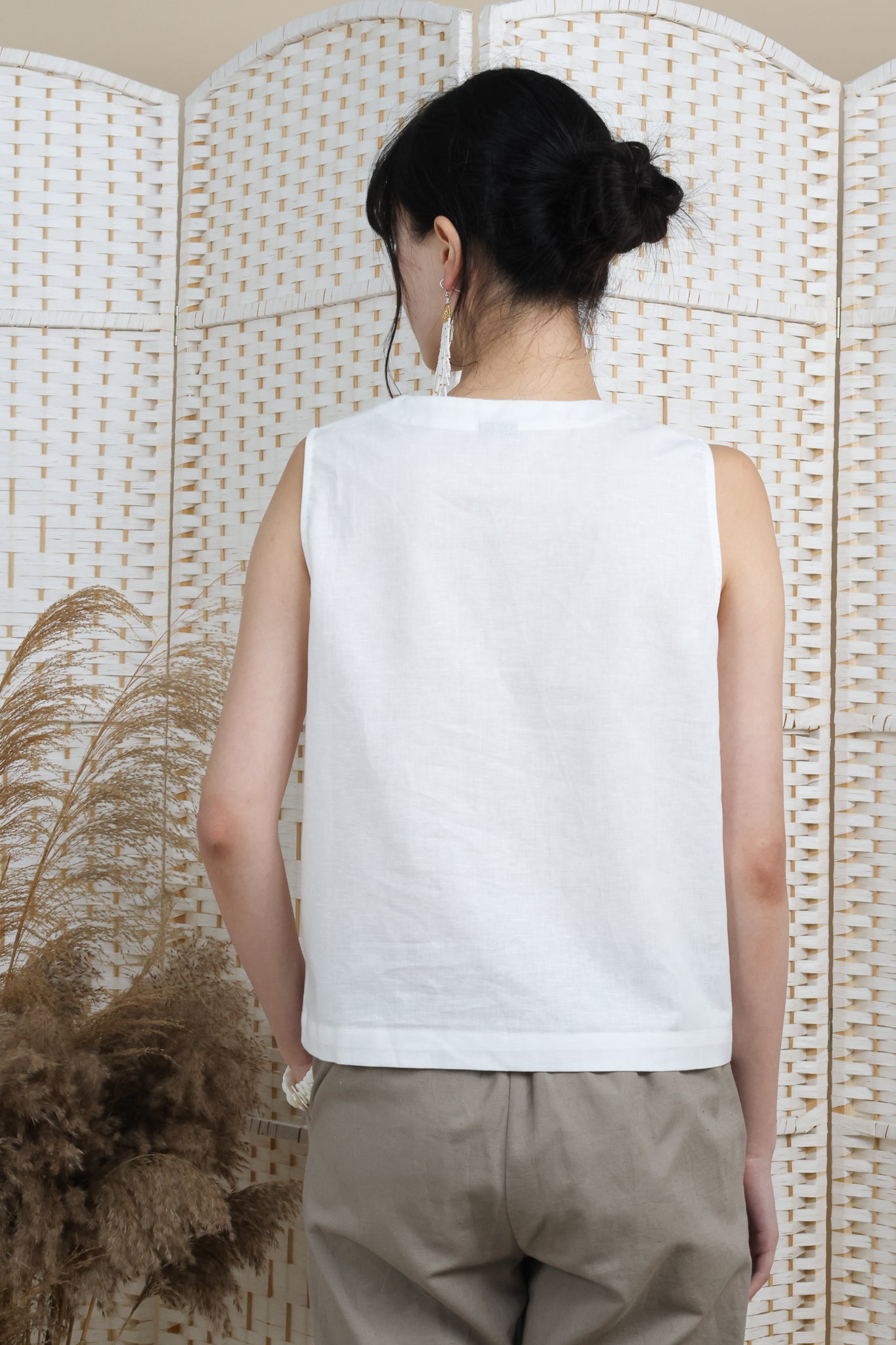 Linen Essential Buttoned Top