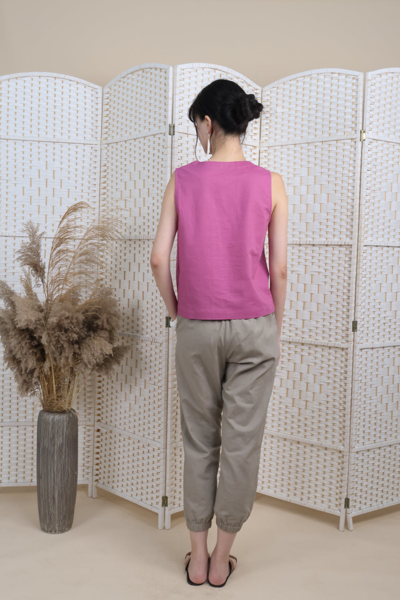 Linen Essential Buttoned Top