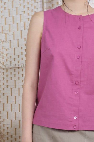 Linen Essential Buttoned Top