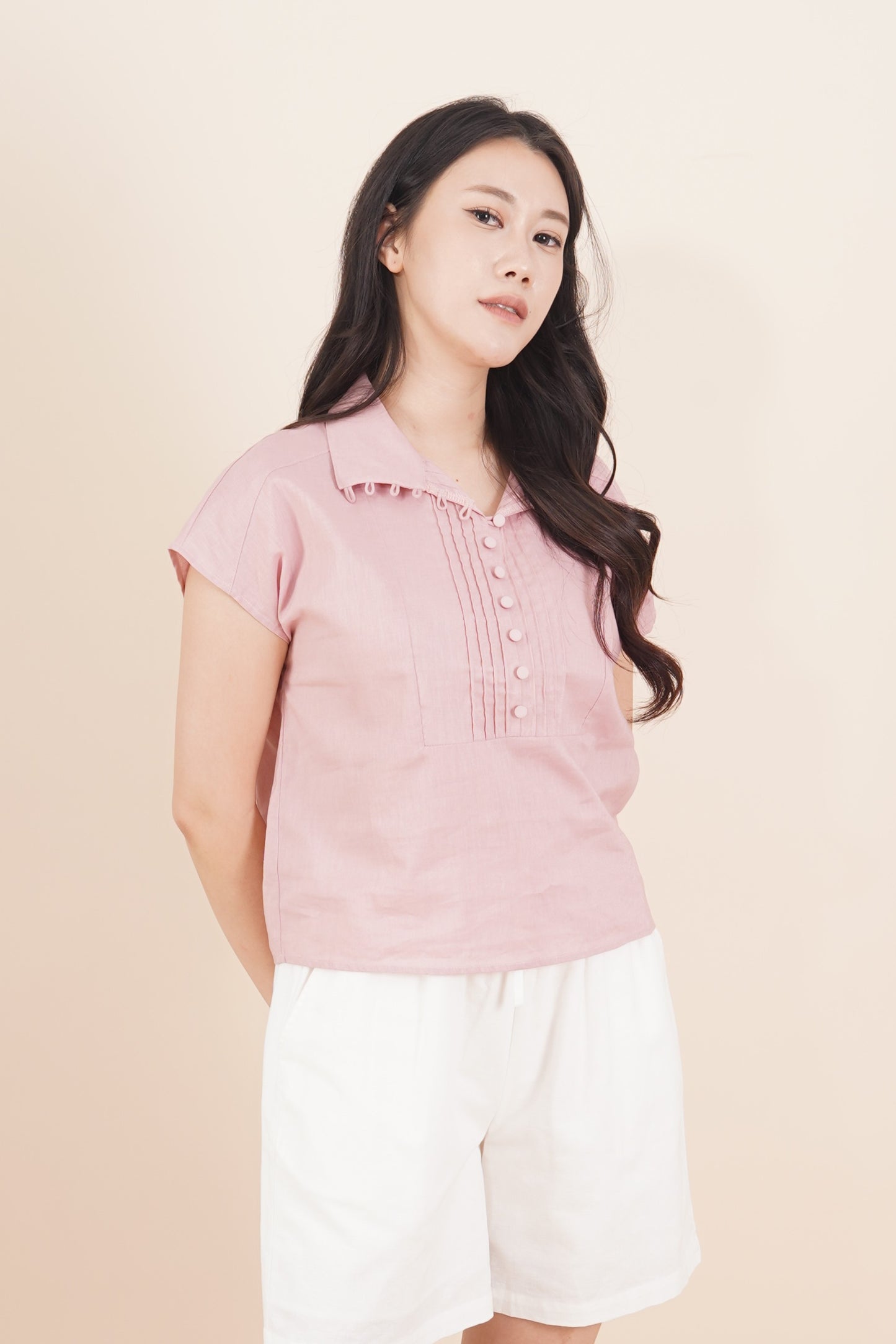 Button Capped Sleeve Top