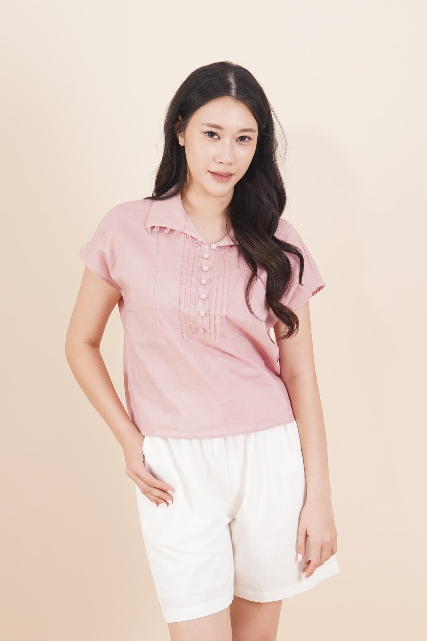 Button Capped Sleeve Top
