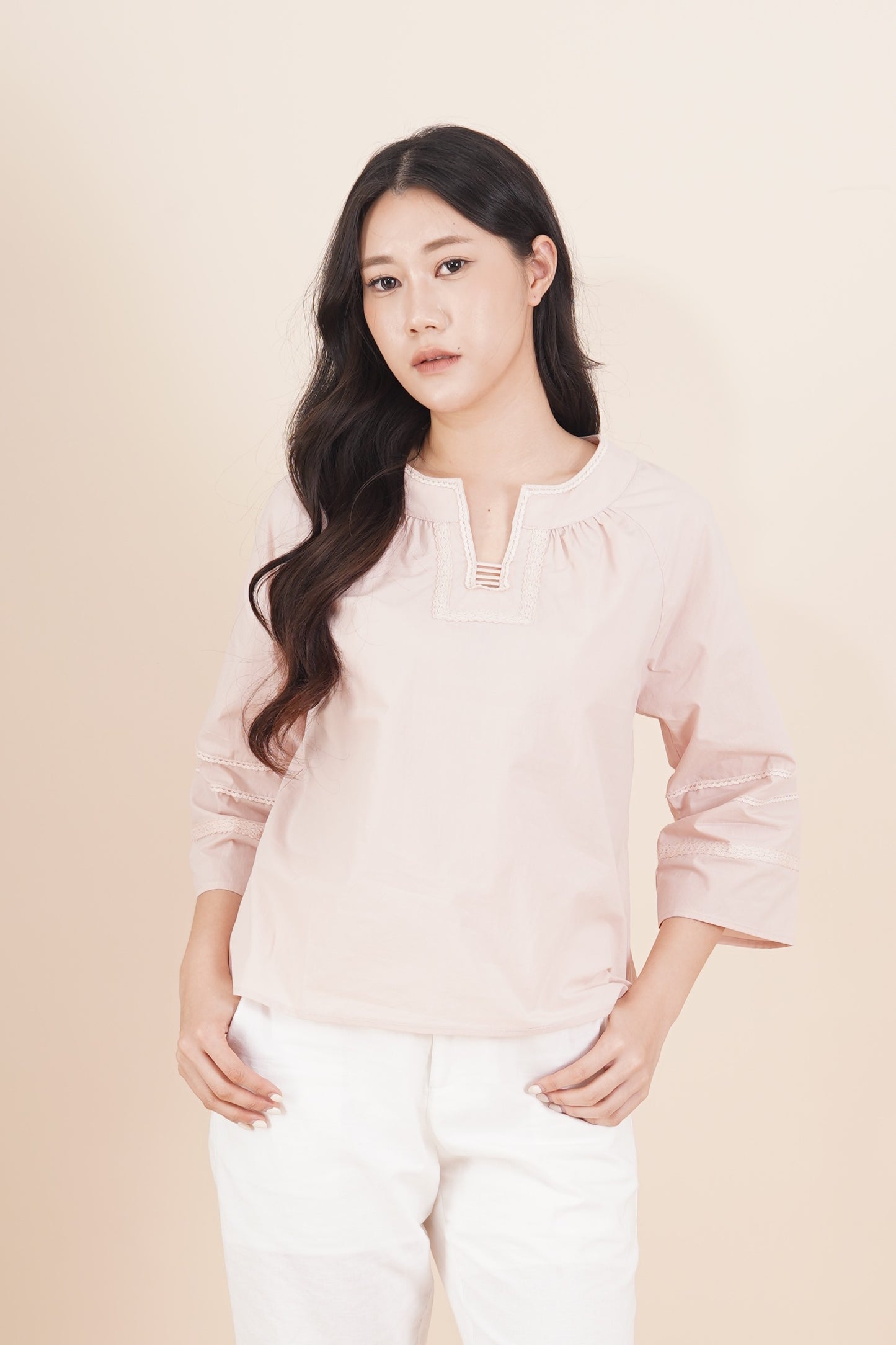 Lace Line 3/4 Sleeve Top