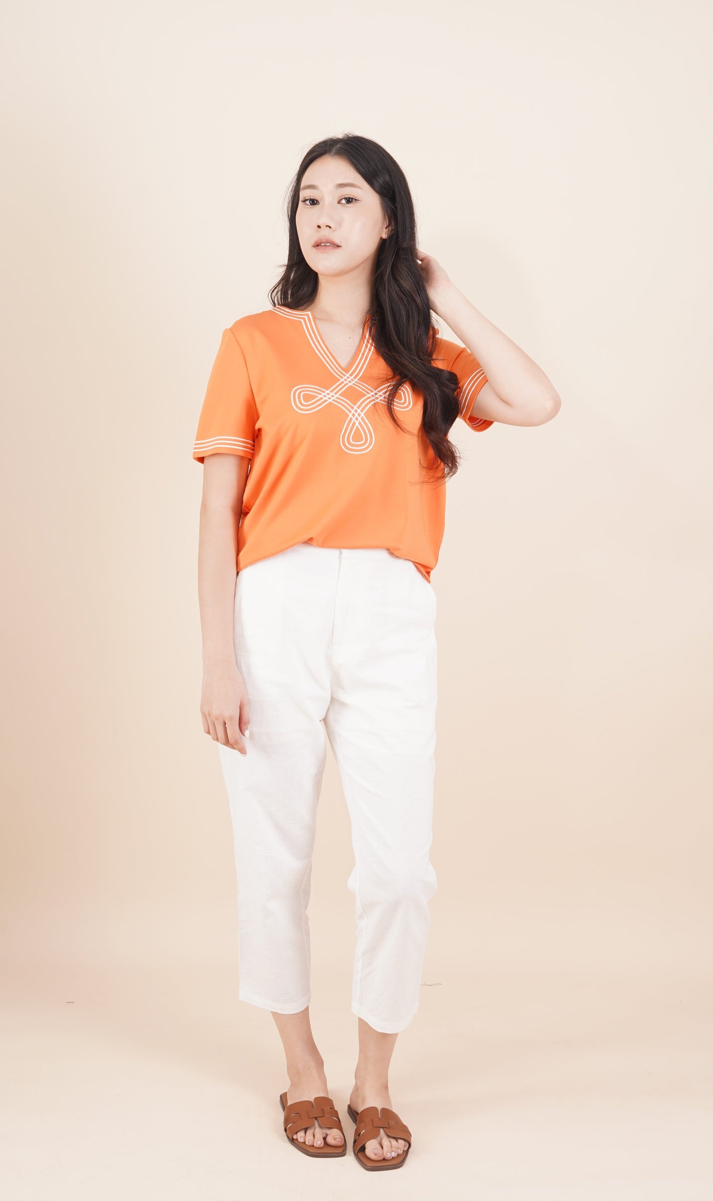 Embroidered Short Sleeve Top