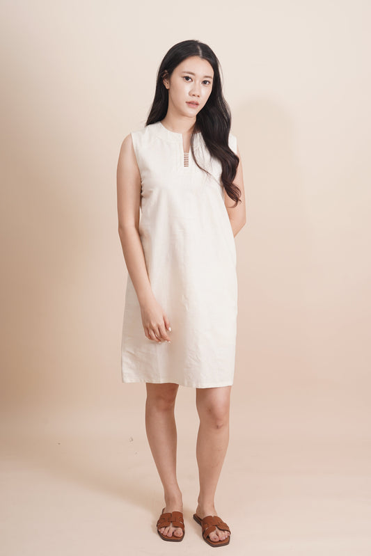 Embroidered Sleeveless Short Dress