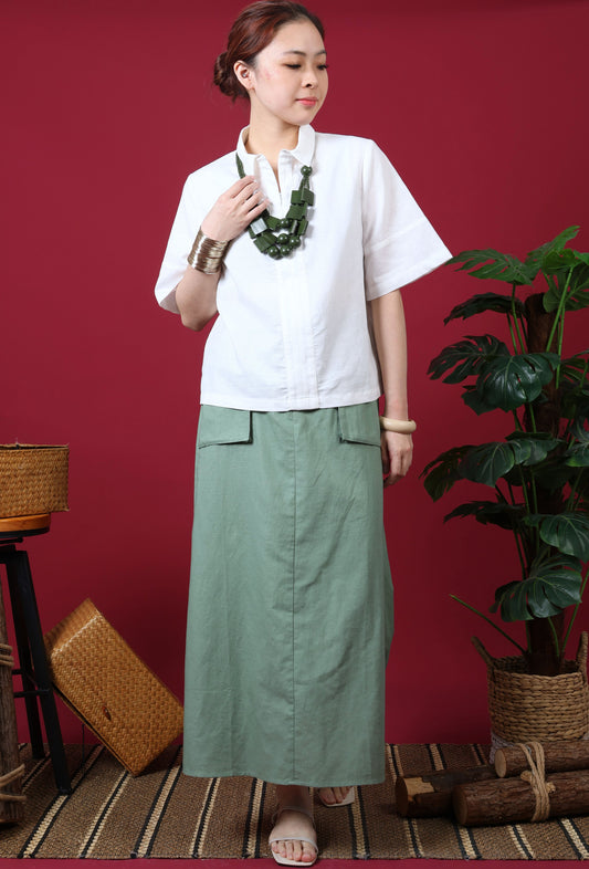 Front Zip Crop Shirt