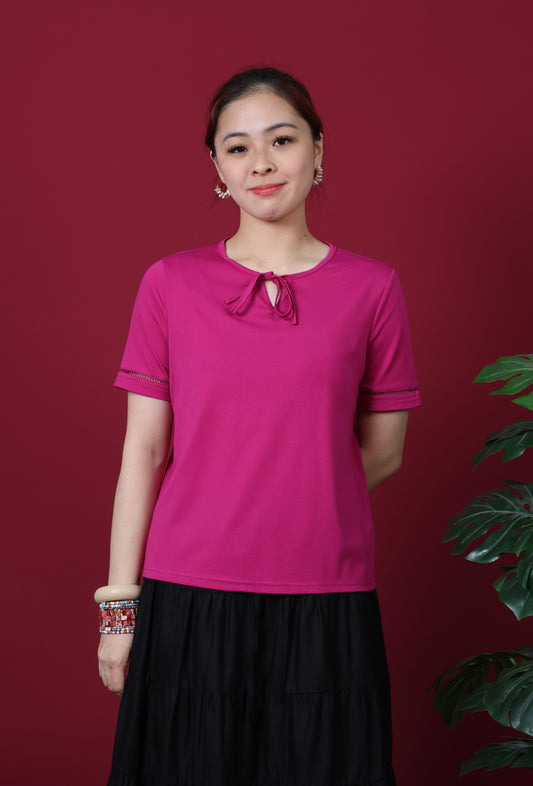 Ribbon Detail Neckline Top