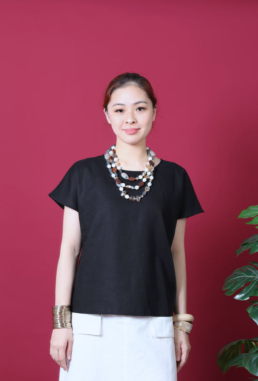 Ribbon Details Cap Sleeve Top