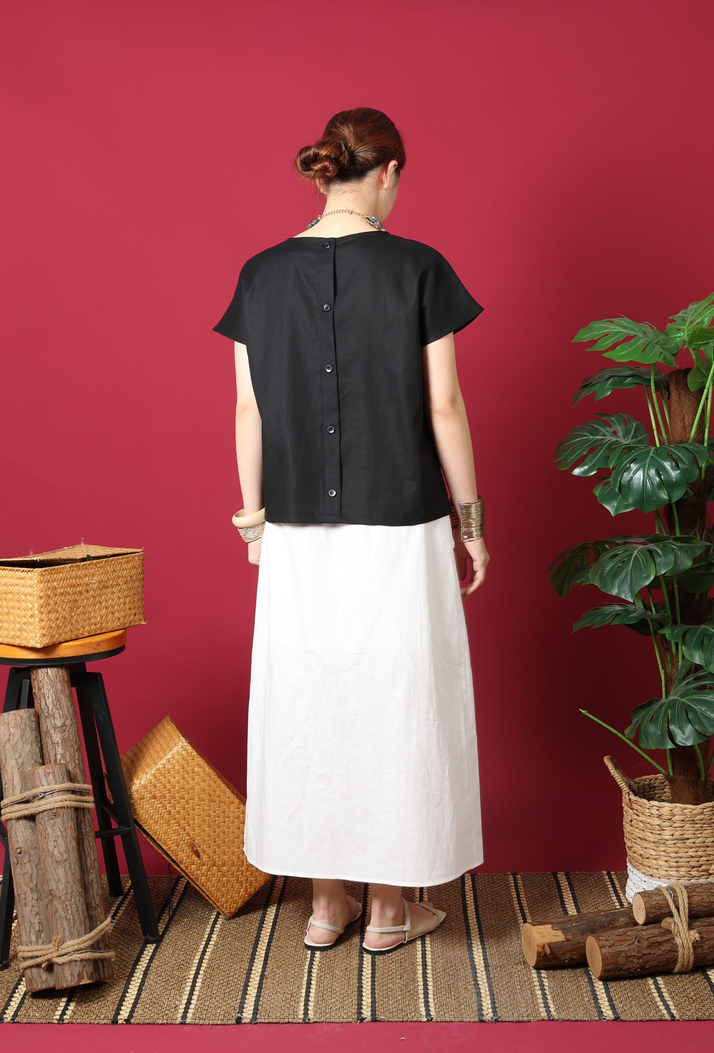 Ribbon Details Cap Sleeve Top