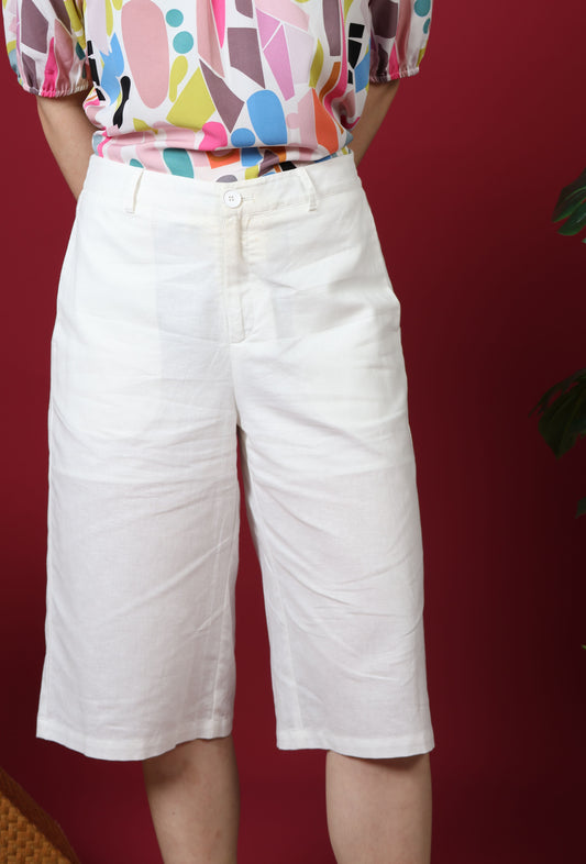 3/4 Pants With Belt Loops