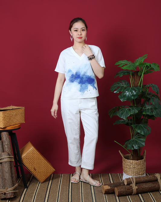 Paint Splatter Short Sleeve Top
