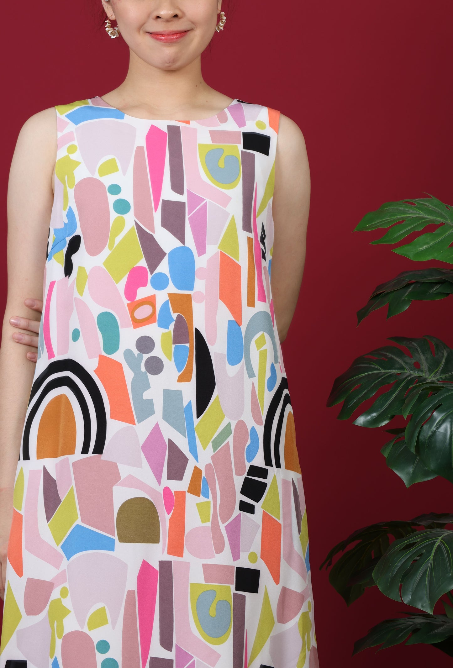 Printed Sleeveless Midi Dress