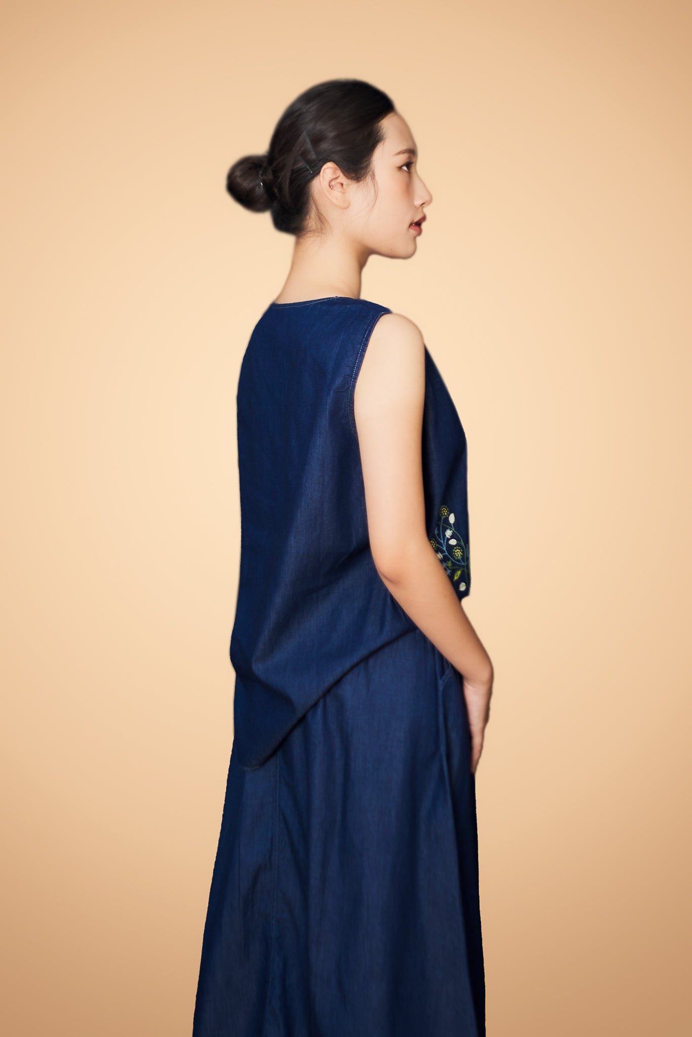 Embroidered Sleeveless Top