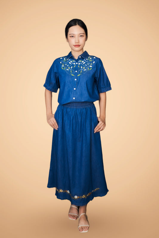 Embroidered Maxi Skirt