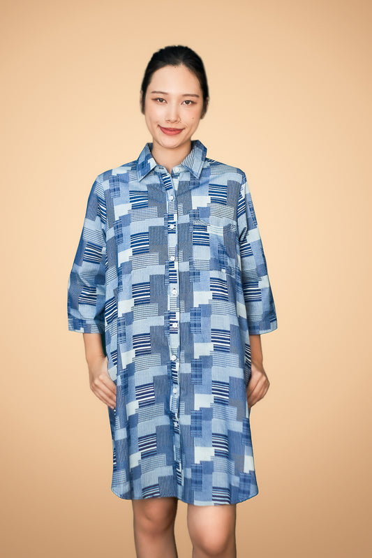 Printed 3/4 Sleeve Dress