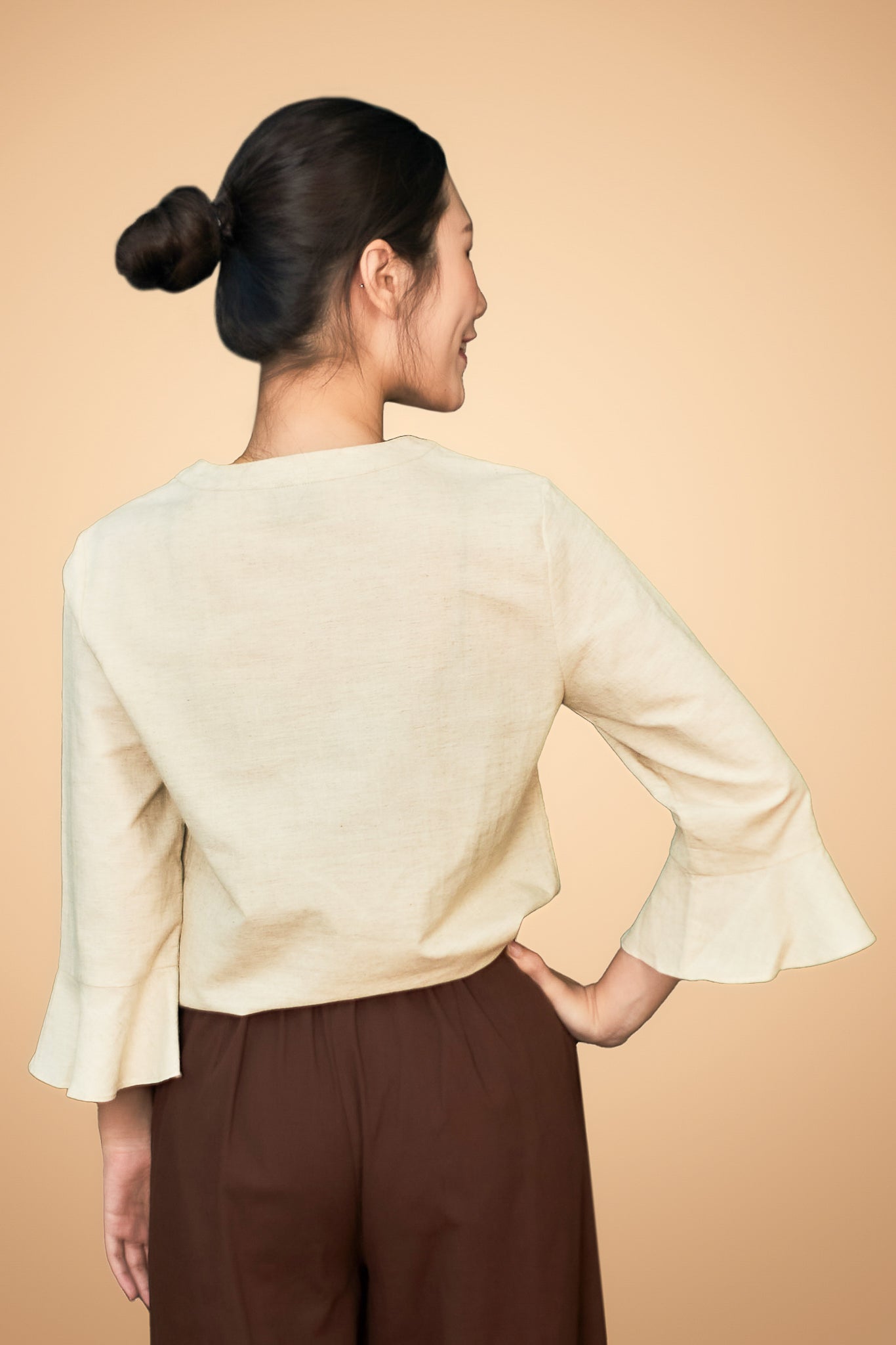 Embroidered 3/4 Sleeve Top