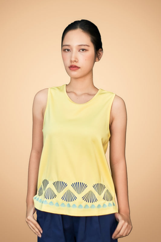 Shell Embroidered Sleeveless Top