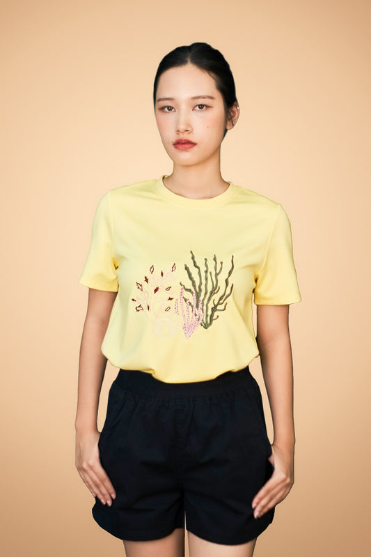 Embroidered Short Sleeve Top