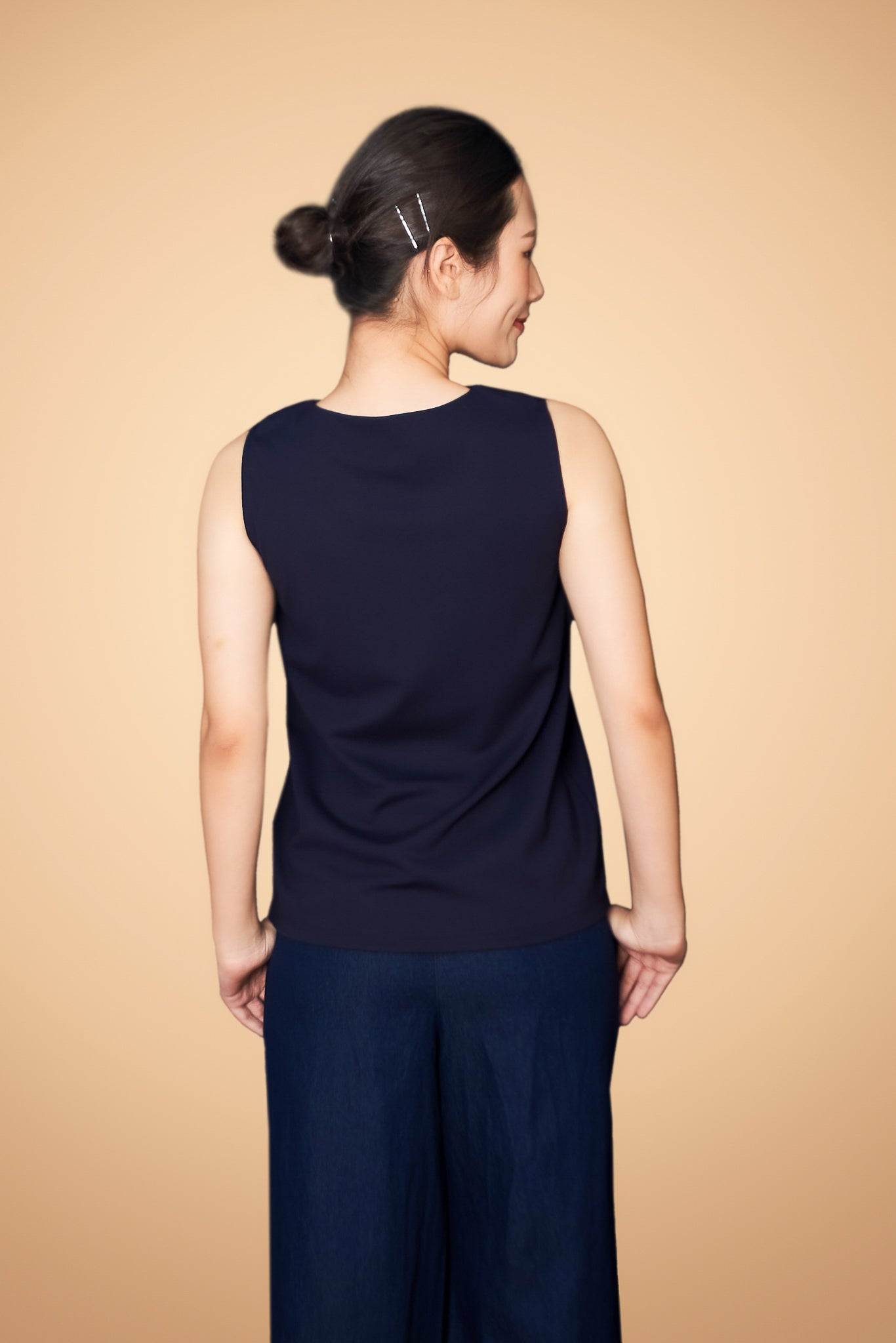 Embroidered Sleeveless V Neck Top