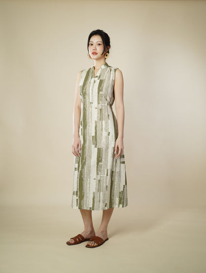 Printed Sleeveless Midi Dress