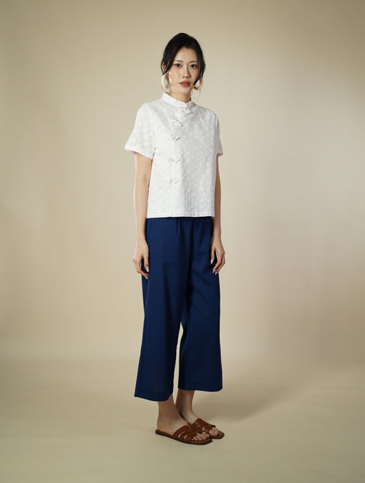 Mandarin Collar Lace Top