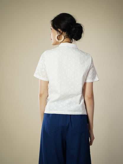 Mandarin Collar Lace Top