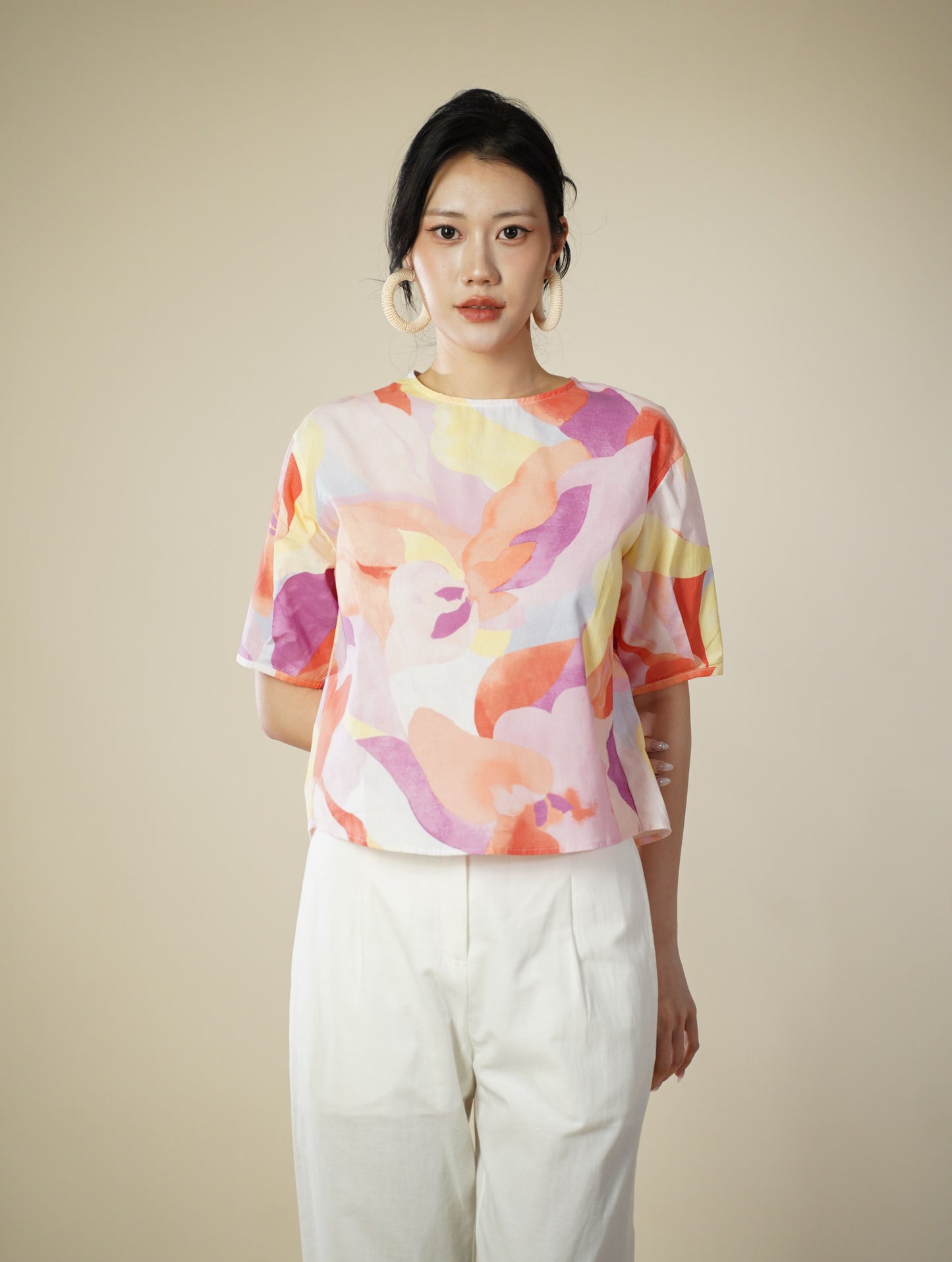 Printed Short Sleeve Top
