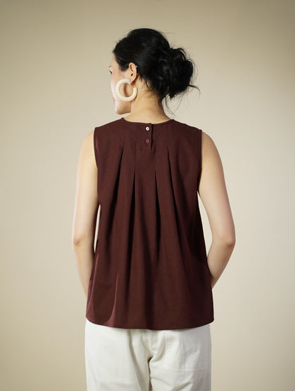 Embroidery Sleeveless Top