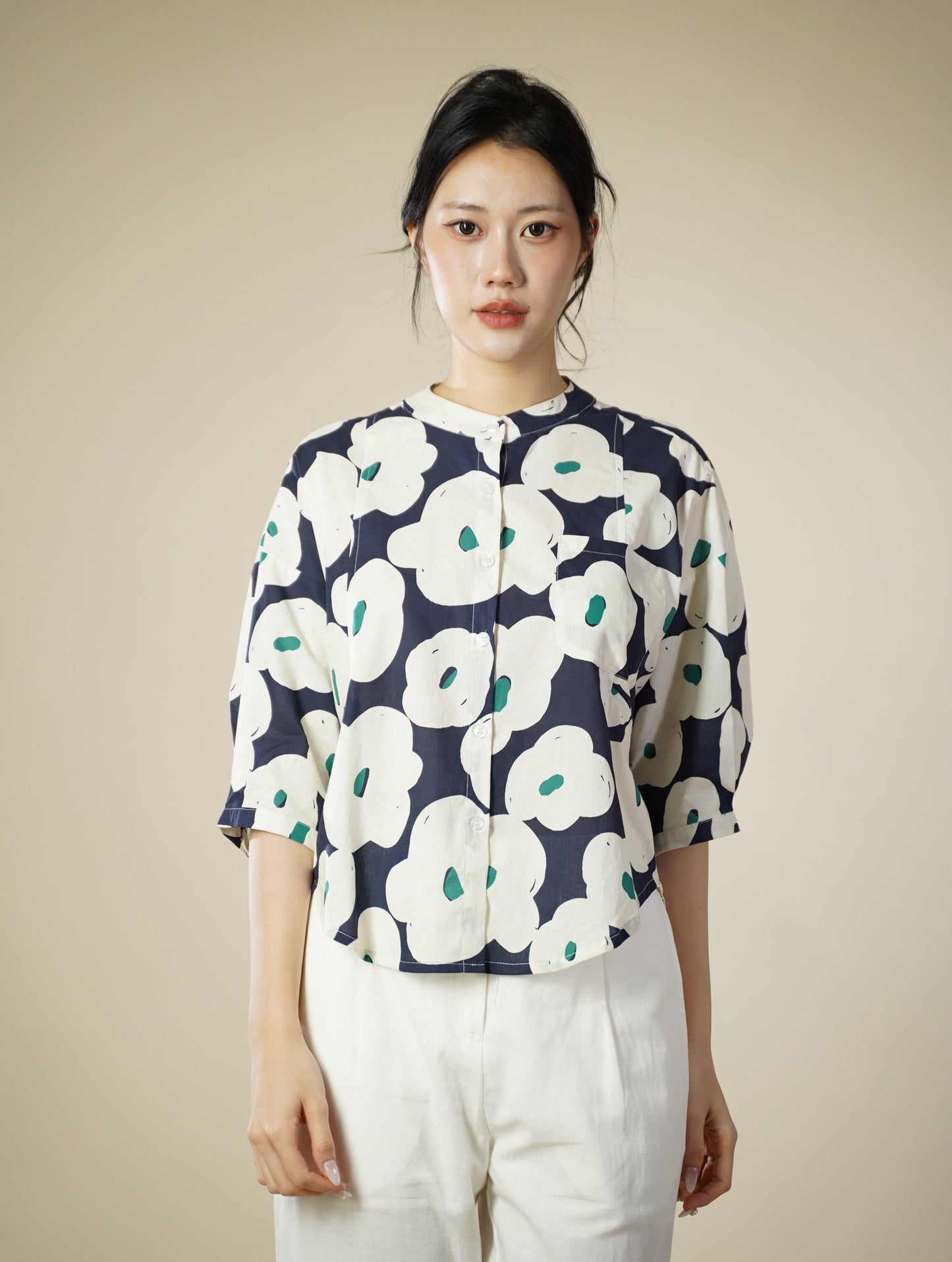 Printed 3/4 Sleeve Top