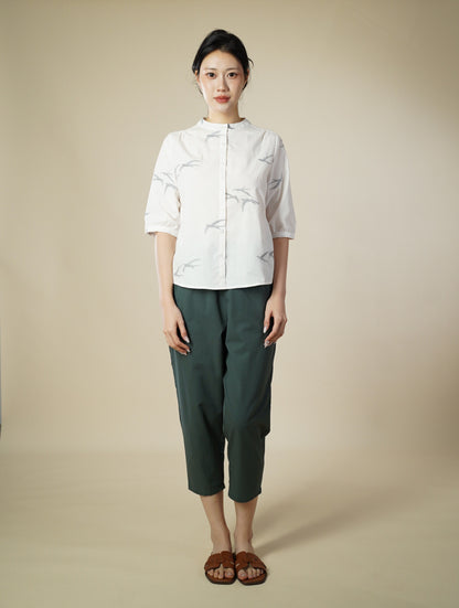 Embroidered 3/4 Sleeve Top