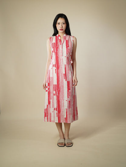 Printed Sleeveless Midi Dress