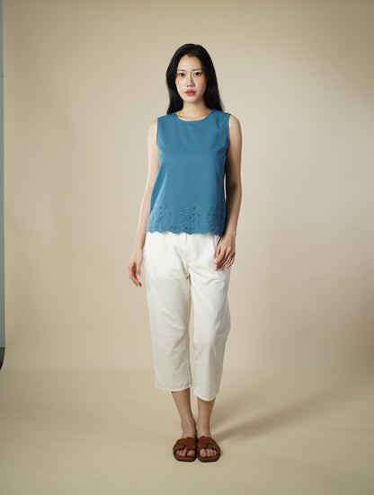 Embroidered Sleeveless Top