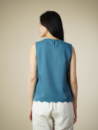Embroidered Sleeveless Top
