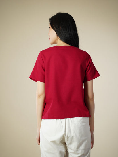 Embroidered Short Sleeve Top