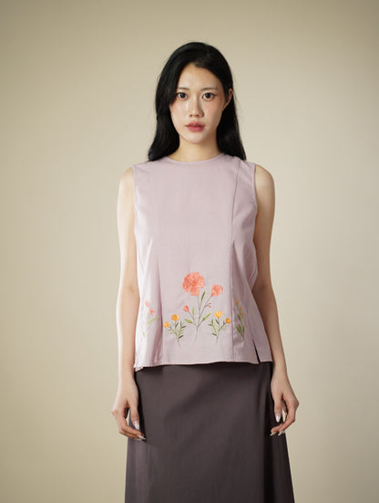 Embroidery Sleeveless Top