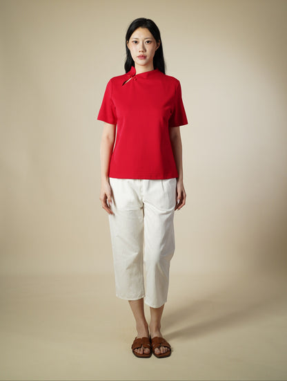 Embroidered Short Sleeve Top