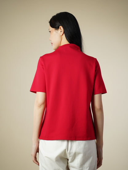 Embroidered Short Sleeve Top