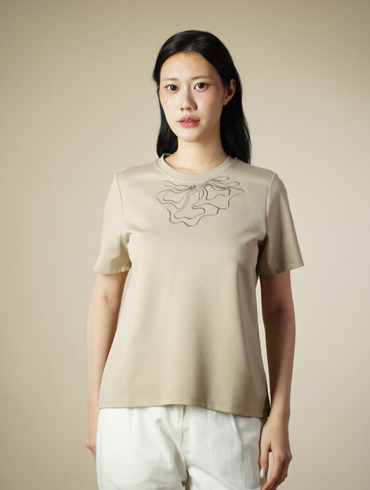 Embroidered Short Sleeve Top