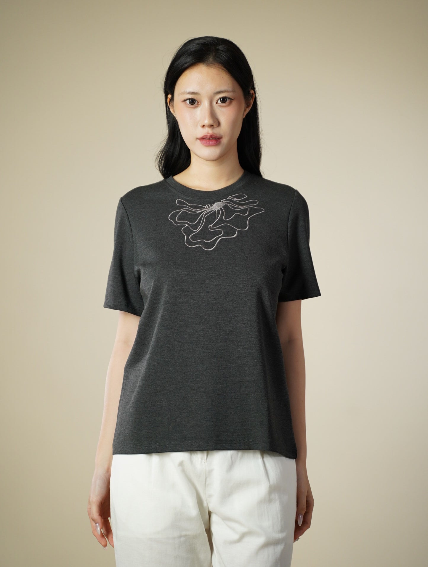 Embroidered Short Sleeve Top