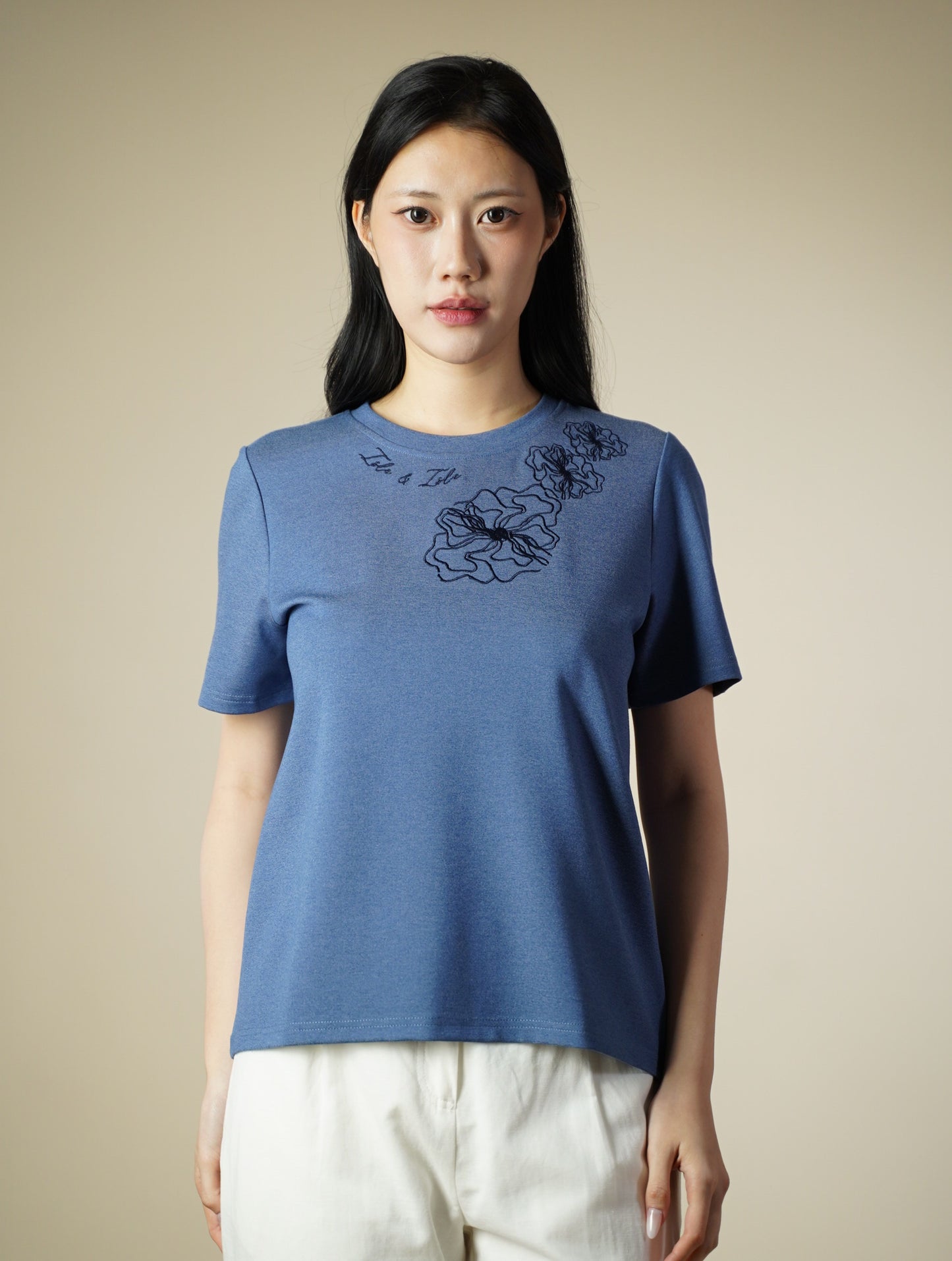 Embroidered Short Sleeve Top