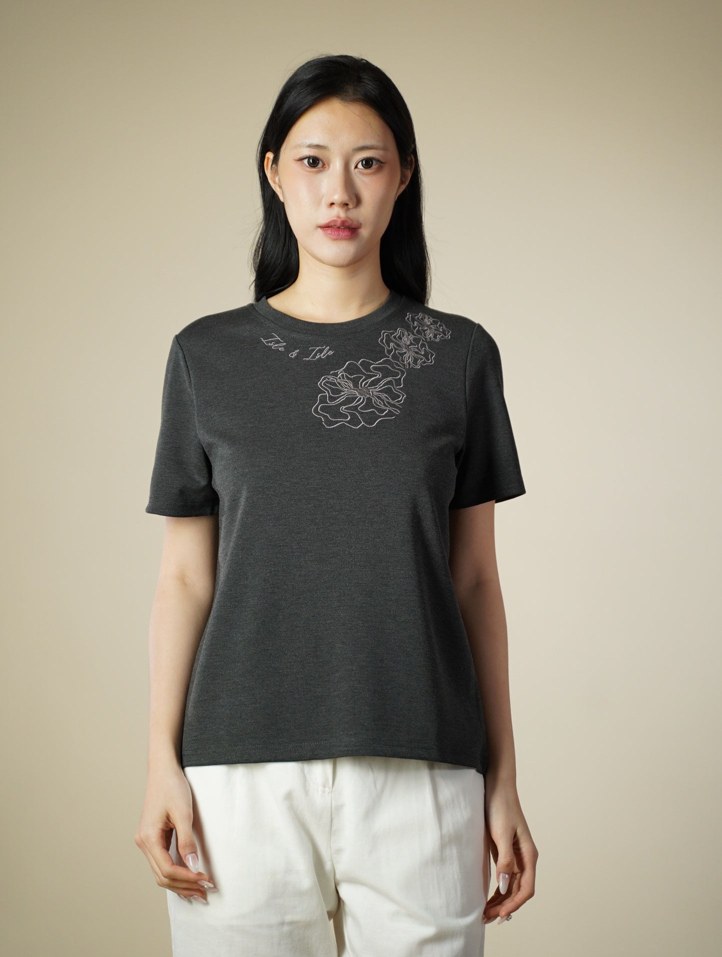 Embroidered Short Sleeve Top