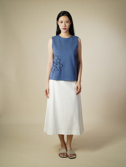 Embroidered Sleeveless Top